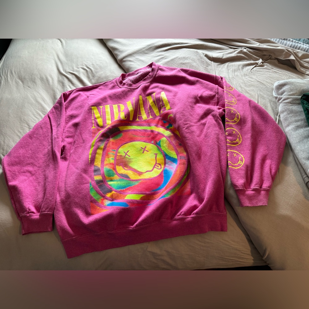 Hot Pink Nirvana Crew Neck, oversized